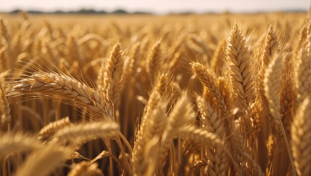 Tarweveld Gouden tarwe ooren van dichtbij