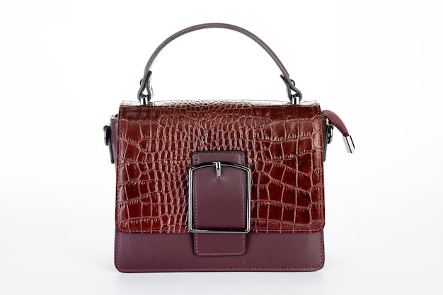 Tas mode herfst clutch geïsoleerd op wit leer