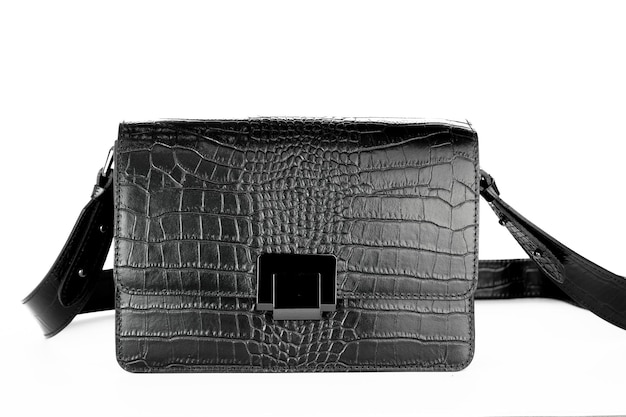 Tas mode herfst clutch geïsoleerd op wit leer