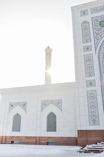 Tashkent Uzbekistan December 2020 White Mosque Minor