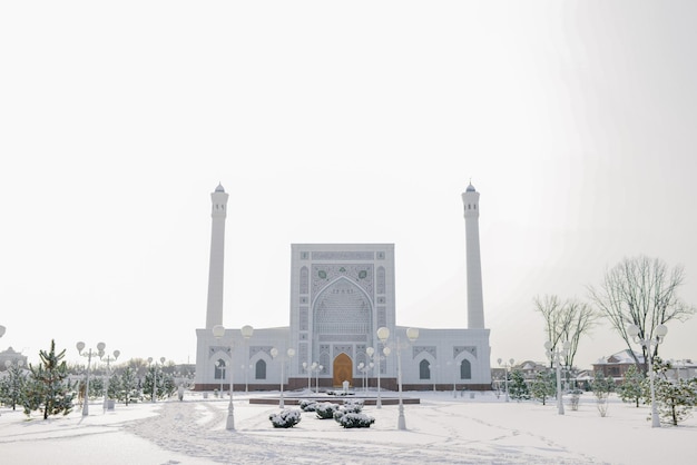 Tashkent Uzbekistan December 2020 White Mosque Minor