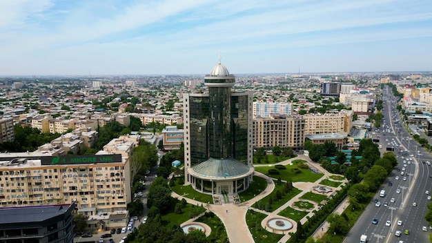 Tashkent Uzbekistan May 24 2021 Aerial view of Tashkent city