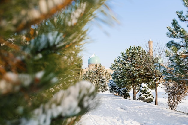 Tasjkent Oezbekistan December 2020 Oude stad in de winter