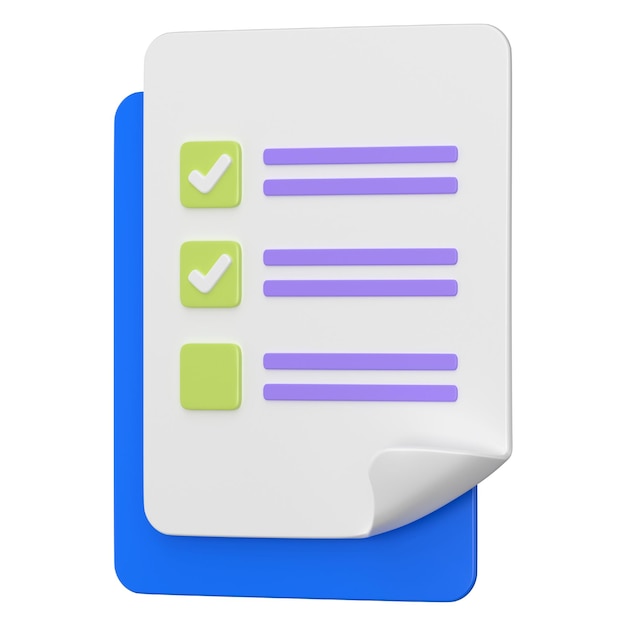 Task checklist png 3D business icon sticker transparent background