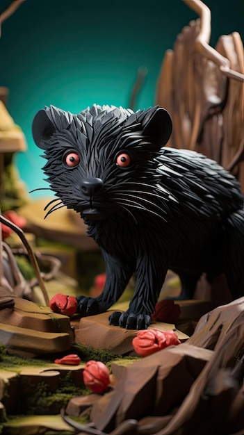 Tasmanian Devil Conservation Park Port Arthur of Tasmania Australia with 3d craft and isolated