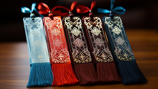 Tassel Bookmark Red and Blue Color in the Style