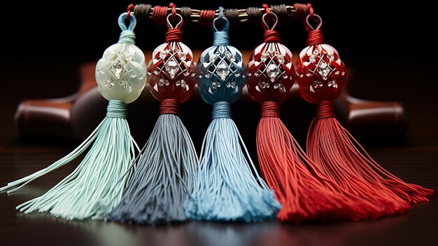 Tassel Bookmark Rode en blauwe kleur in de stijl