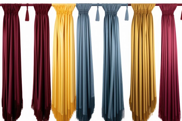 Tassel Curtains Imagery Isolated On White Background