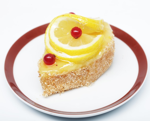 Taste cake decorated with lemon