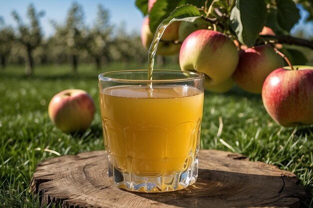 Фото Вкус фруктового сада блаженство яблочный сок магия