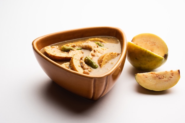 Tasty Amrud ka achar or Guava pickle also known as jamakaya pachadi is an indian seasonal recipe, served in a bowl