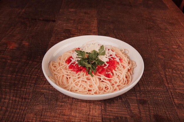 Tasty appetizing classic Italian pasta with a delicious sauce