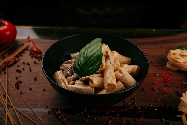 Tasty appetizing classic Italian pasta with a delicious sauce