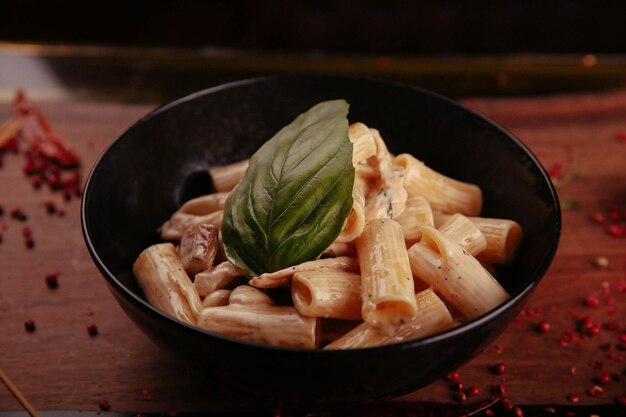 Tasty appetizing classic Italian pasta with a delicious sauce.