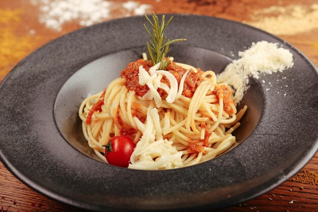 Tasty appetizing classic Italian pasta with a delicious sauce