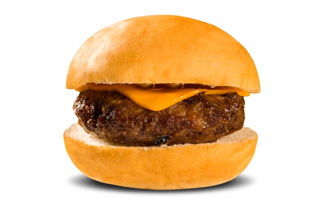 Photo tasty and appetizing hamburger cheeseburger