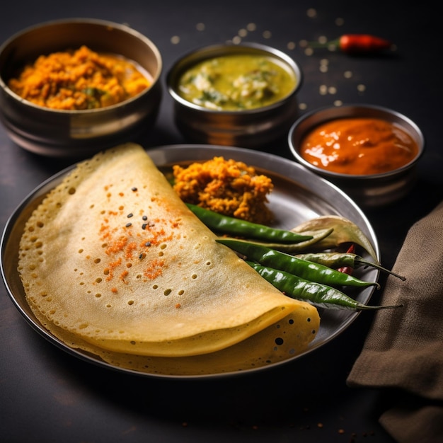 A tasty asian food plates on table