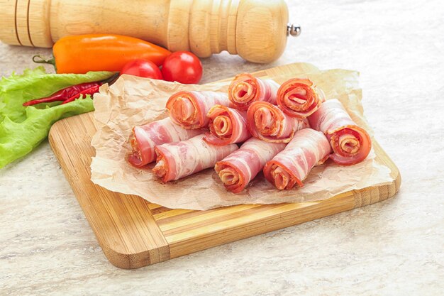 Tasty Bacon roll slice for breakfast