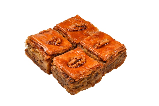 Tasty baklava isolated on white background