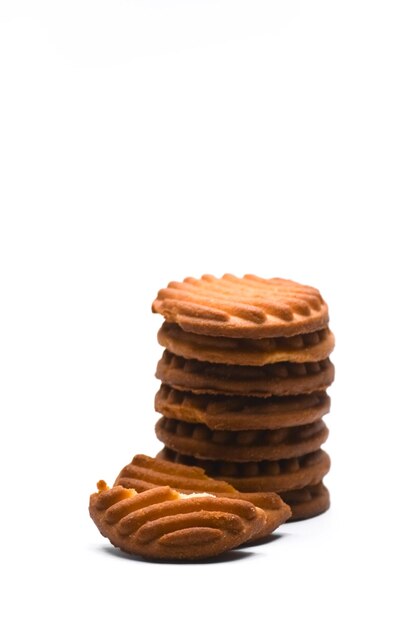 Tasty biscuits isolated on white background