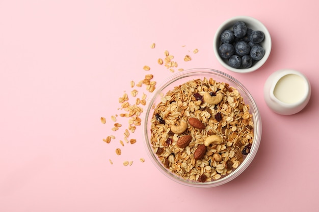 Tasty breakfast with granola