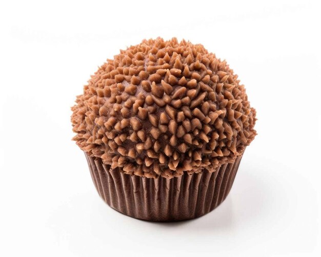 Tasty brigadeiro brazilian food dish with isolated white background