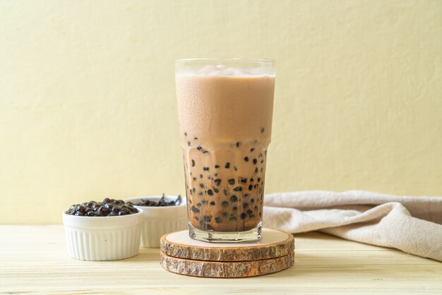 Tasty bubble milk tea or boba tea