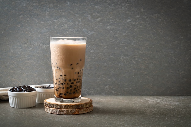 Tasty bubble milk tea or boba tea