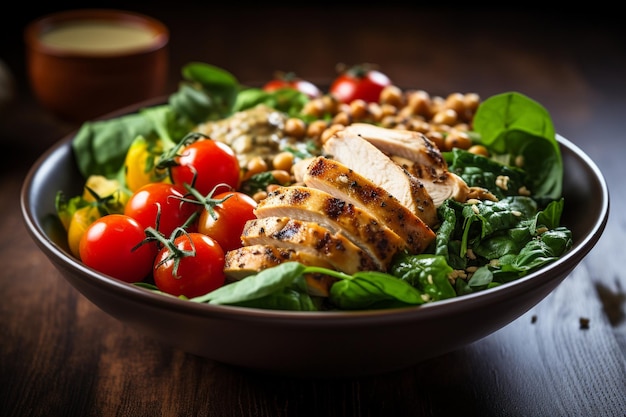 Tasty Buddha Bowl Featuring Grilled Chicken and NutrientRich Ingredients