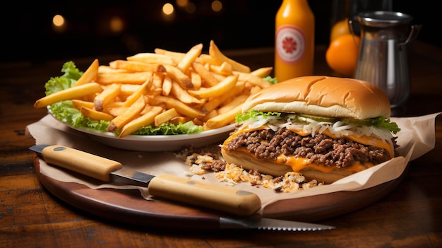 tasty burger banner HD wallpaper photographic image