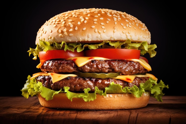 Tasty burger isolated on white background delicious fastfood