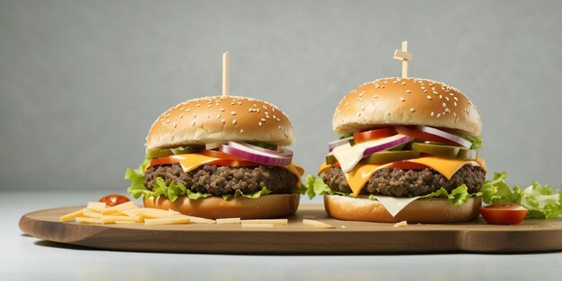 tasty burger isolated on white background fresh hamburger food with beef and cheese