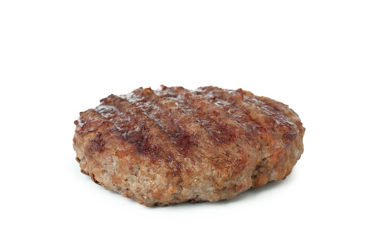 Photo 白い背景で隔離のおいしいハンバーガー肉
