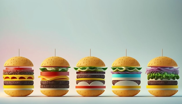 Tasty burger on the table Generative AI