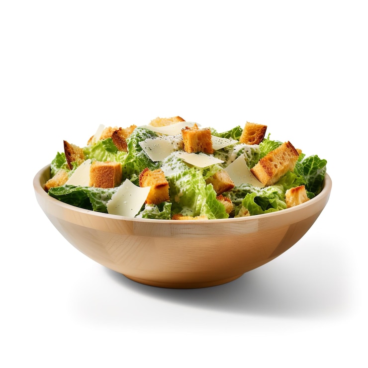 Photo tasty caesar salad isolated on white background