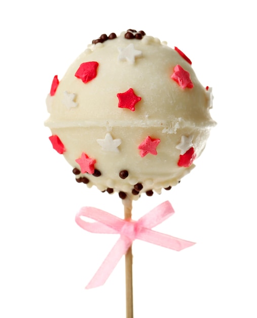 Tasty cake pop, isolated on white