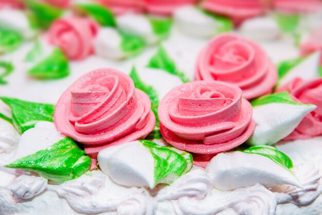 Tasty cake with roses