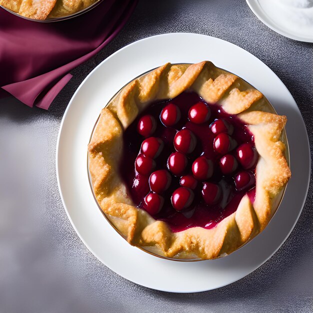 Фото Вкусный вишневый пирог кусочек вкусного свежего вишневого пирога картинка обои фотографии