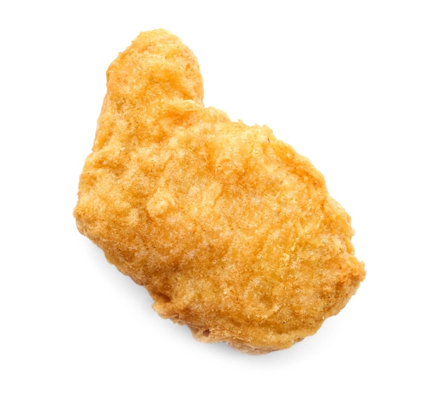 Tasty chicken nugget on white background