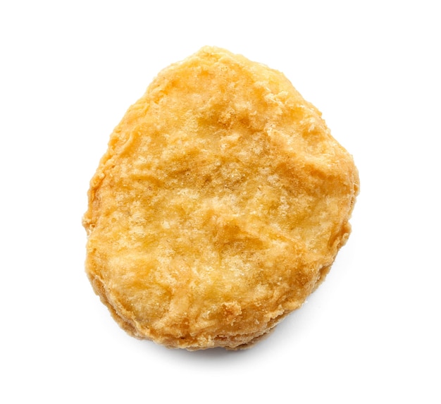 Tasty chicken nugget on white background