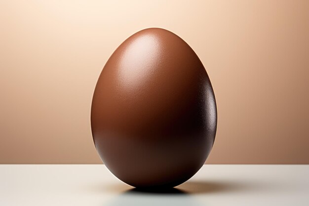 tasty chocolate egg isolated on beige ai generated