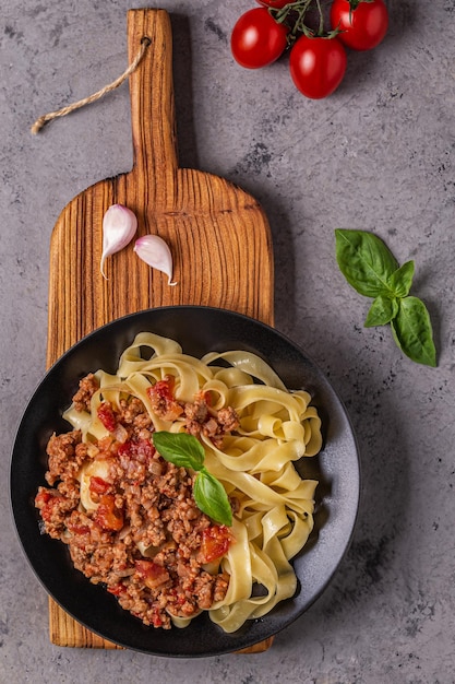 Tasty classic italian pasta bolognese