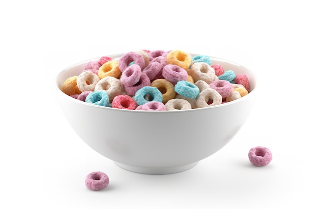 Photo tasty colorful cereal bowl