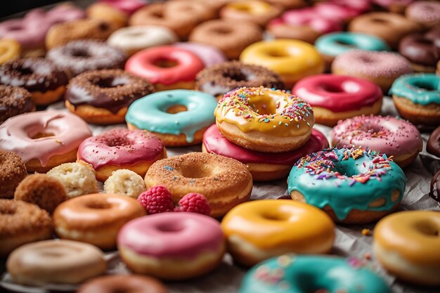 Tasty colorful donuts