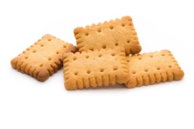 Tasty cookies biscuits on the  isolated background.