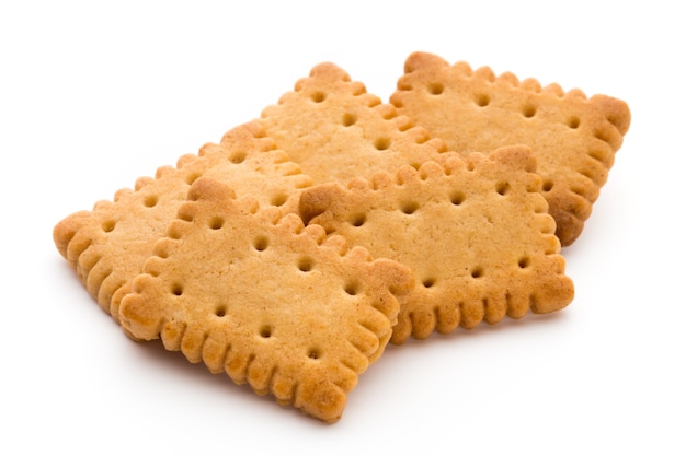 Tasty cookies biscuits on the  isolated background