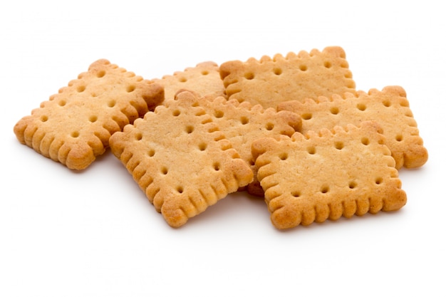 Tasty cookies on a bright background