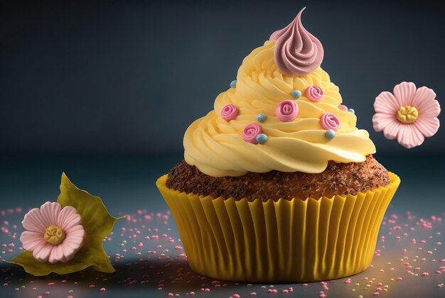 Tasty and creamy cupcakes to make any party sweet generative ai