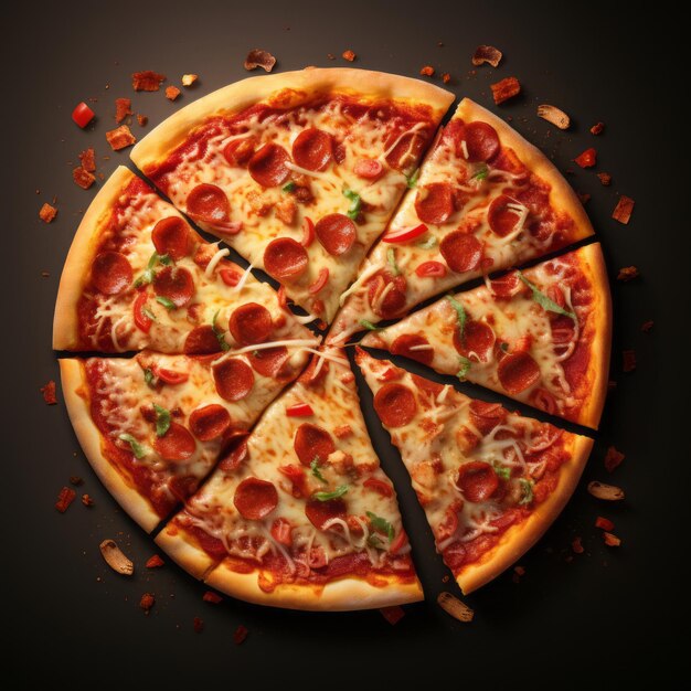 사진 맛있는 뜨거운 치즈 피자 ai에 의해 생성