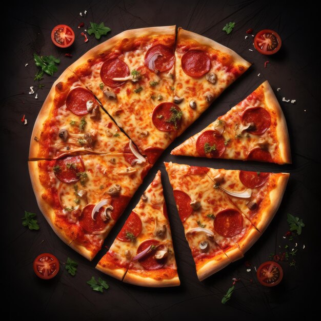 Фото Вкусная пицца с горячим сыром, созданная ии.